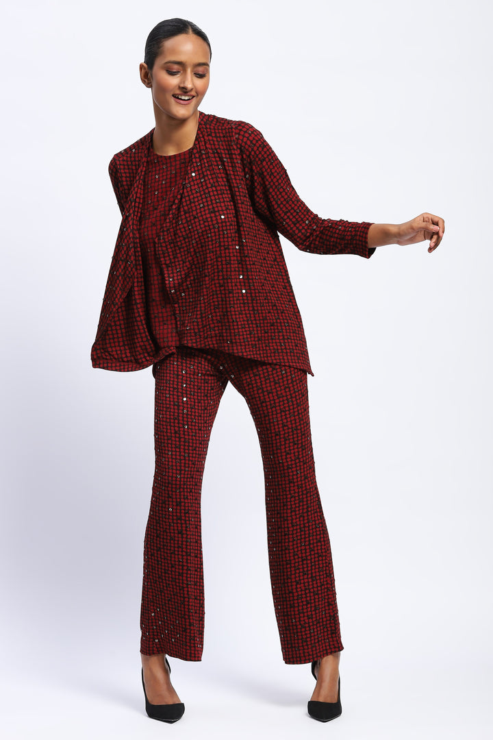 Embellished Dot Print Shrug