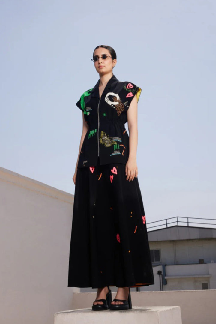 FUNKY PANTHER ROBE JACKET WITH CIRCULAR SKIRT