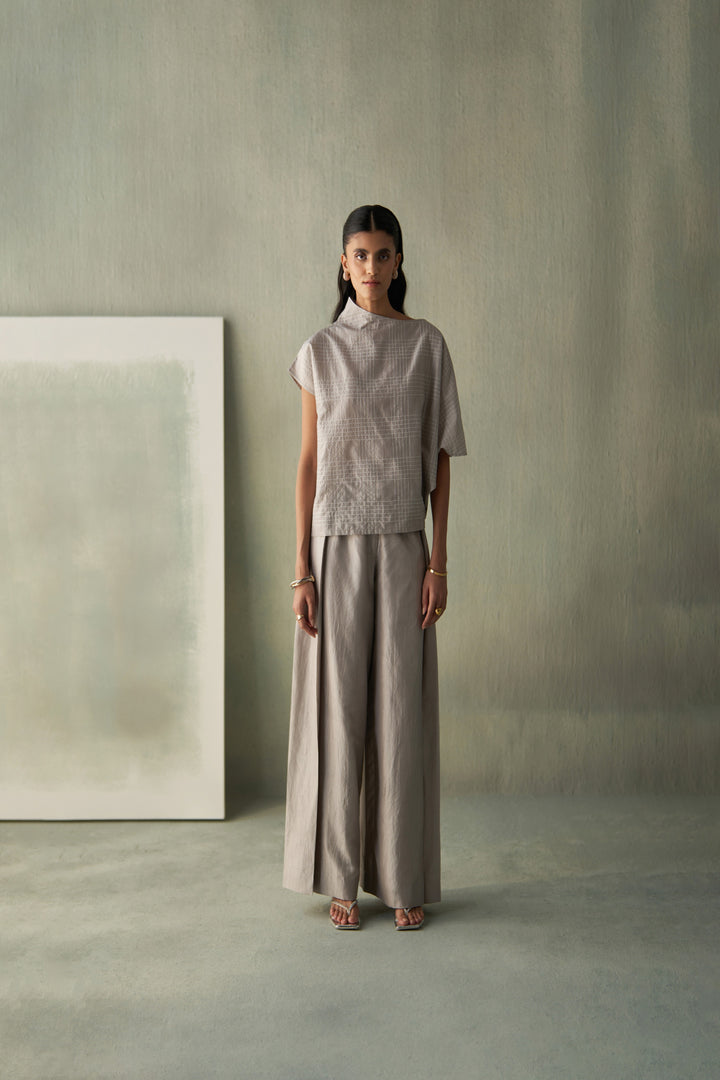 Steel Grey Silk Co-Ords