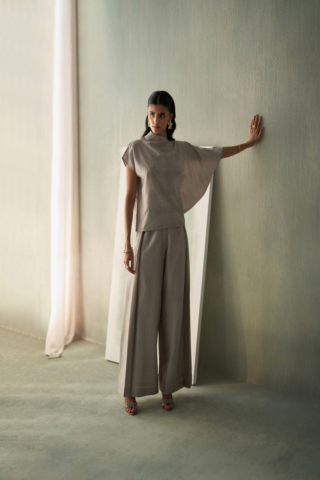 Steel Grey Silk Co-Ords