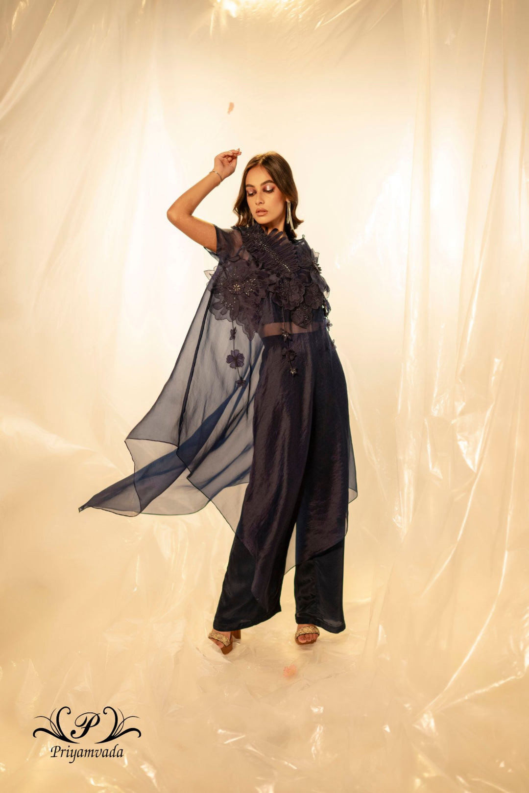 Overlay with bustier and pant