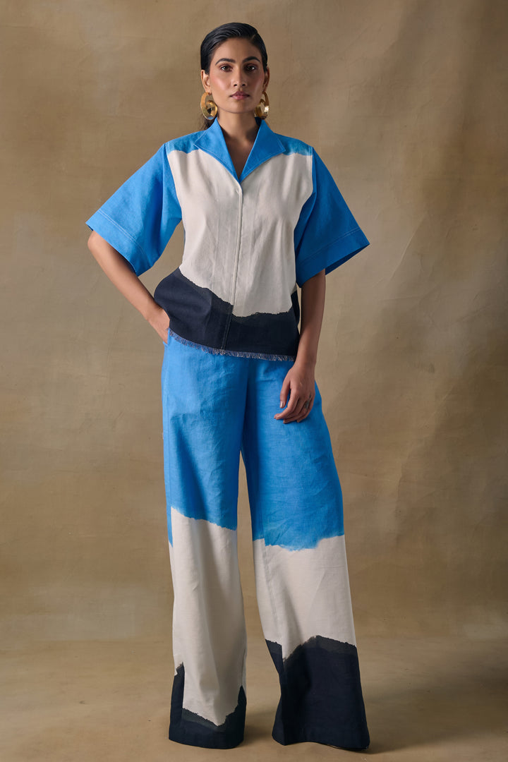 Blue Washed Kaftan Top