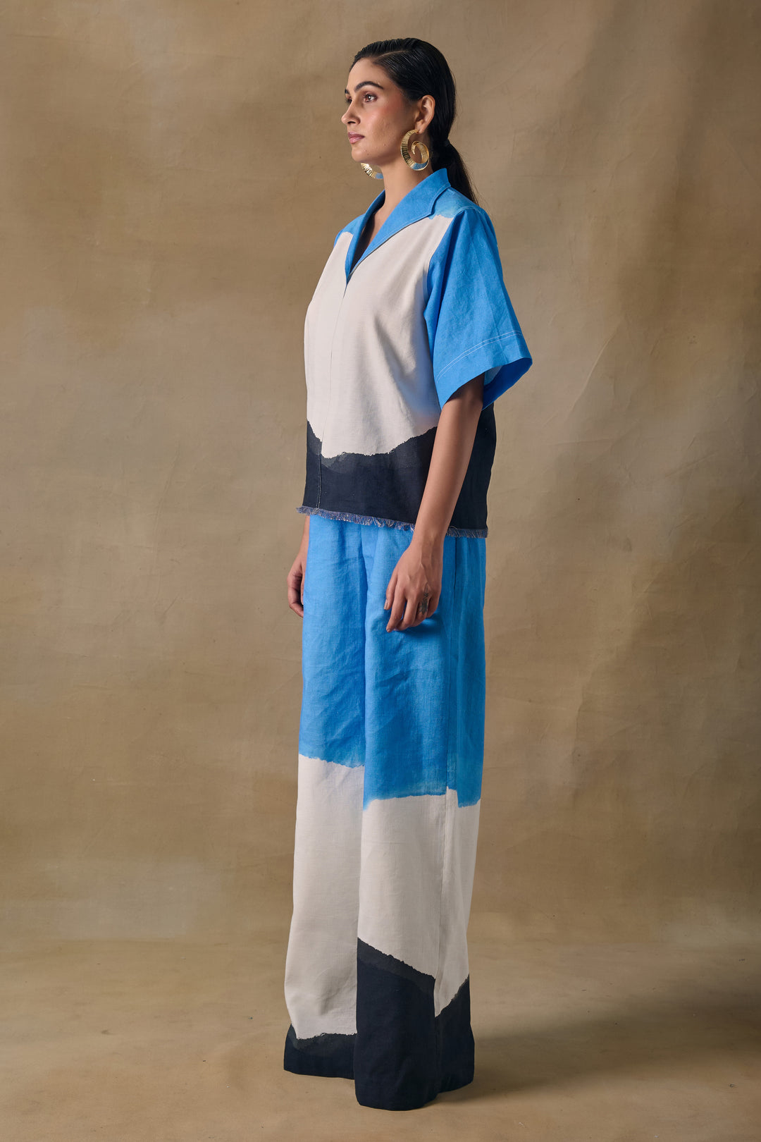 Blue Washed Kaftan Top