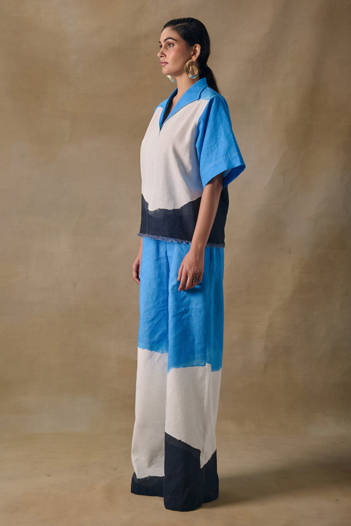 Blue Washed Kaftan Top