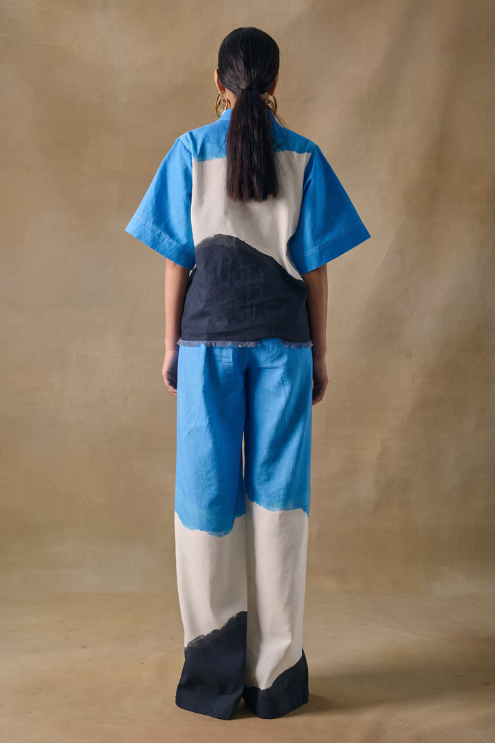 Blue Washed Kaftan Top