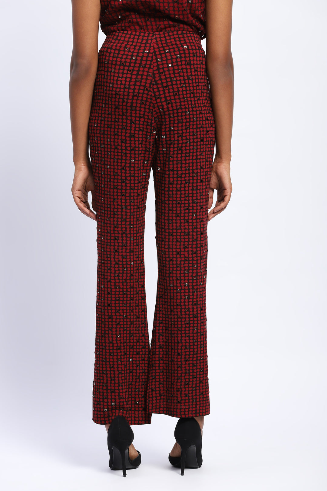 Embellished Dot Print Trouser