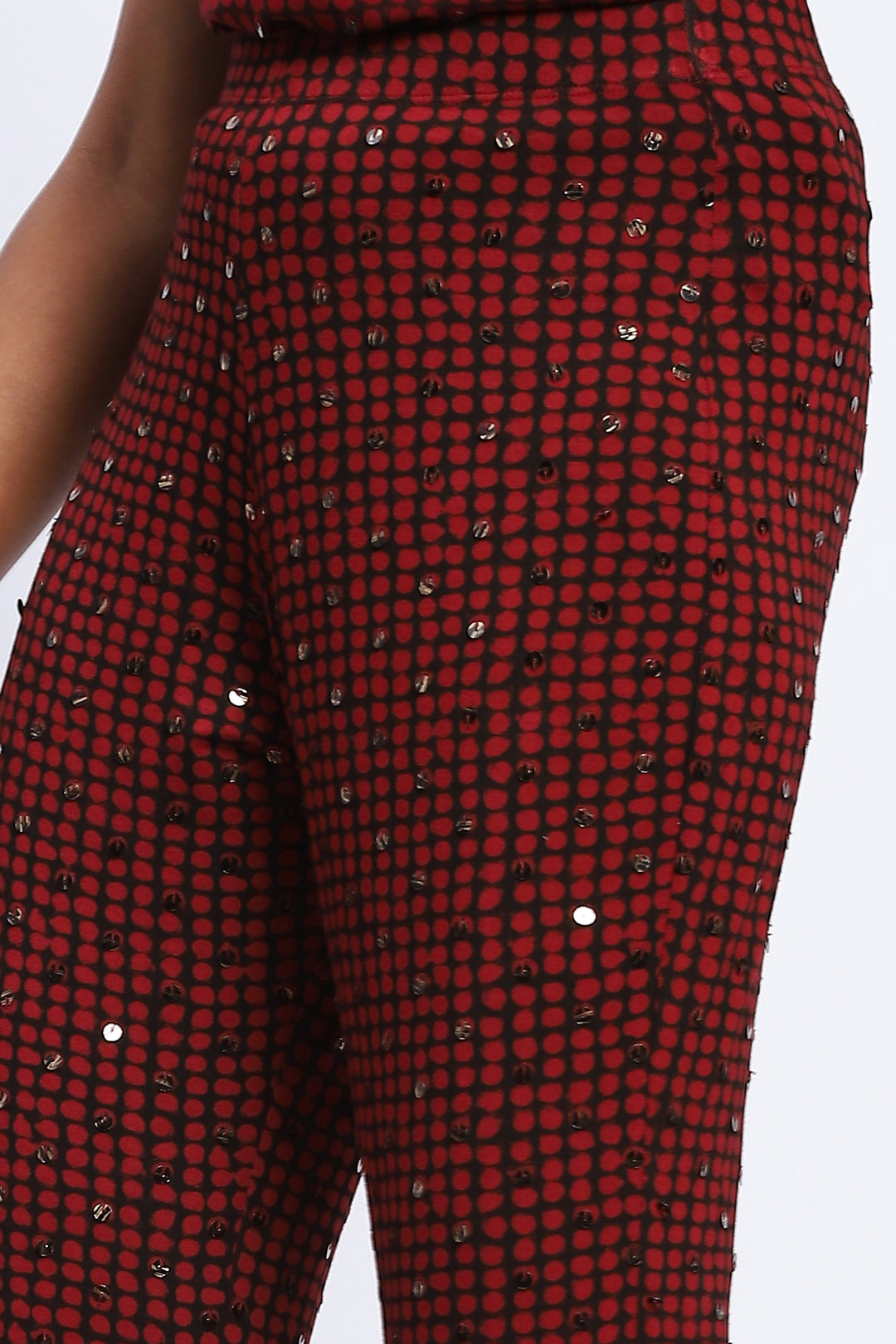 Embellished Dot Print Trouser