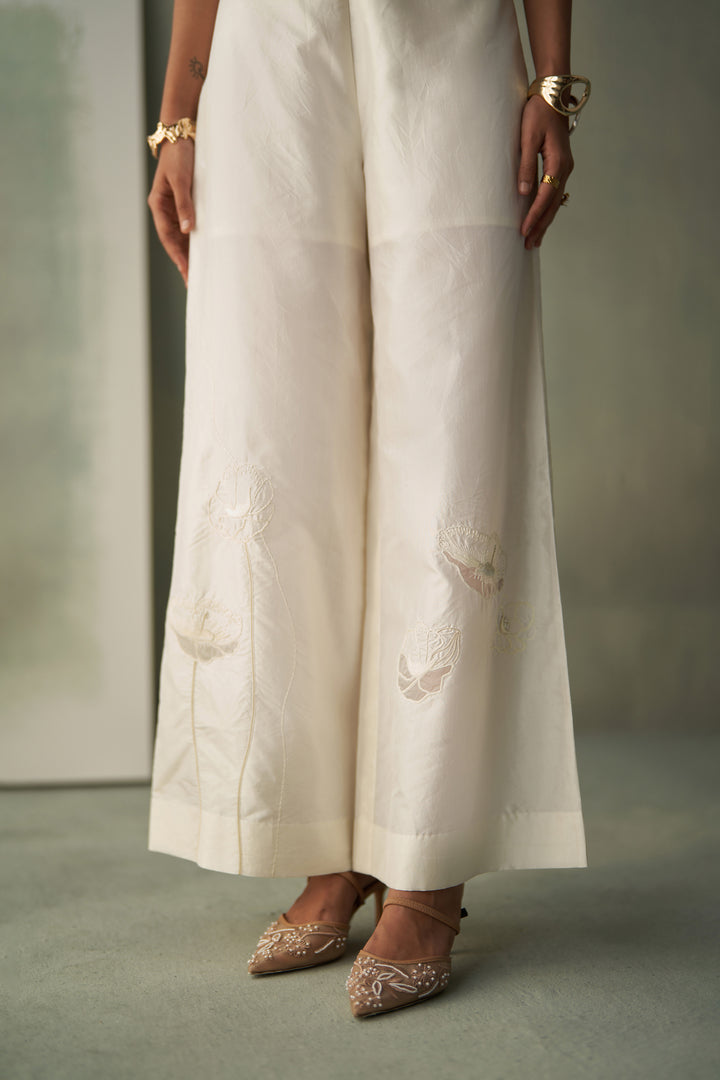 Foliage Cropped Jacket And Trousers Set