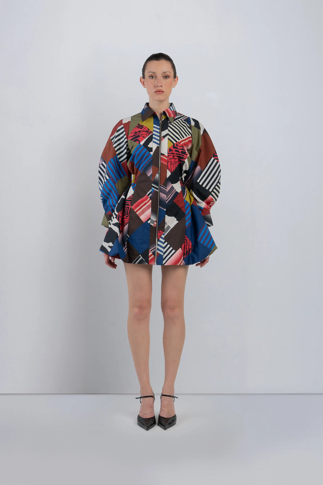 Mosaic Bubble Hem Dress