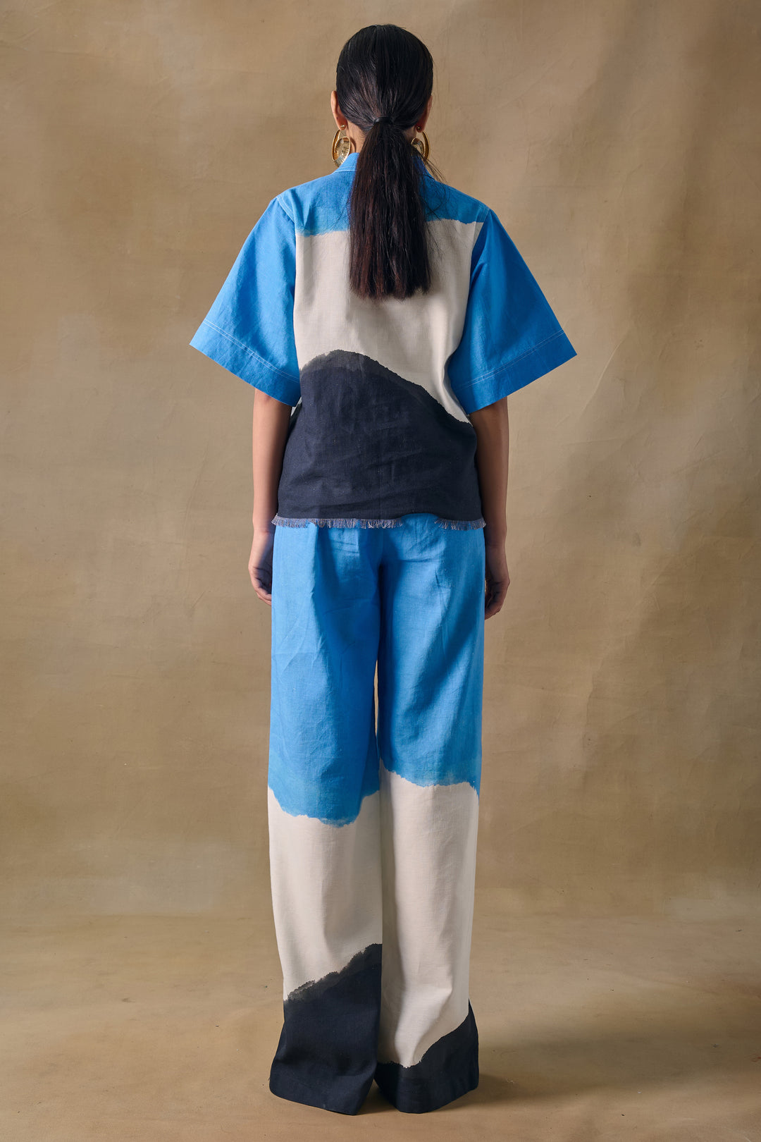 Blue Washed Straight Trousers