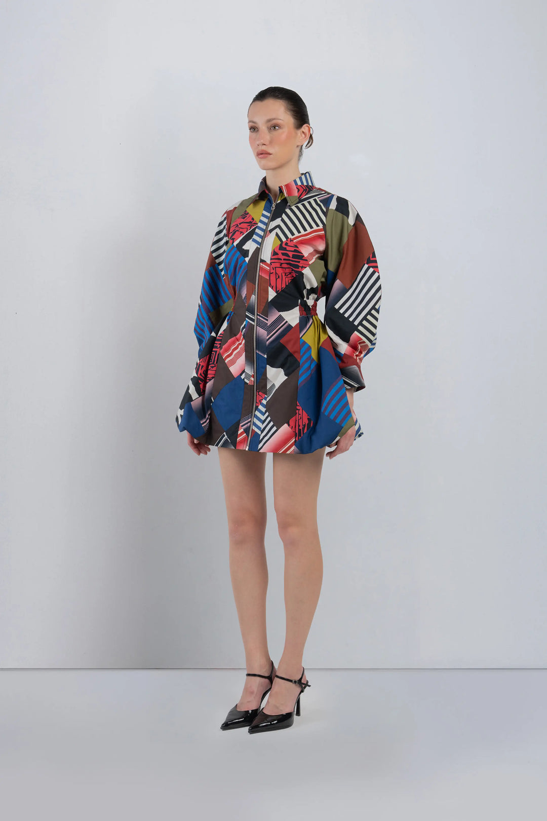 Mosaic Bubble Hem Dress