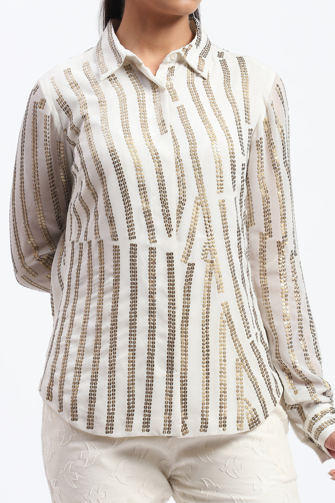 Broken Stripes Sequins Shirt