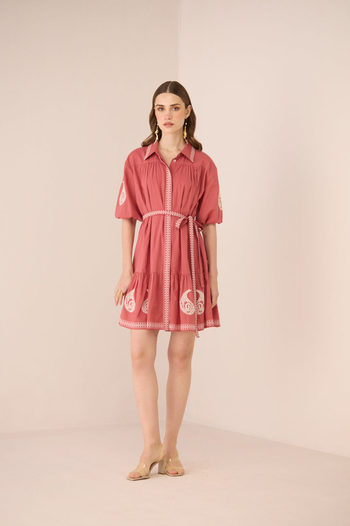 Lizzie Mini Dress - Faded Rose