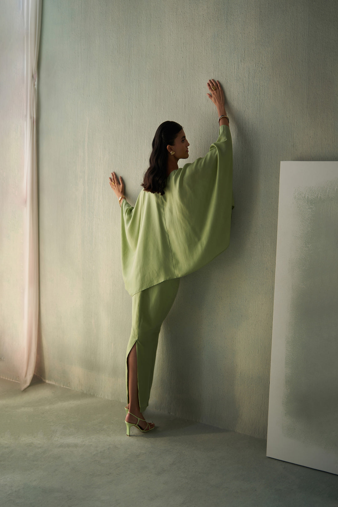 Foliage Green Top & Skirt Set