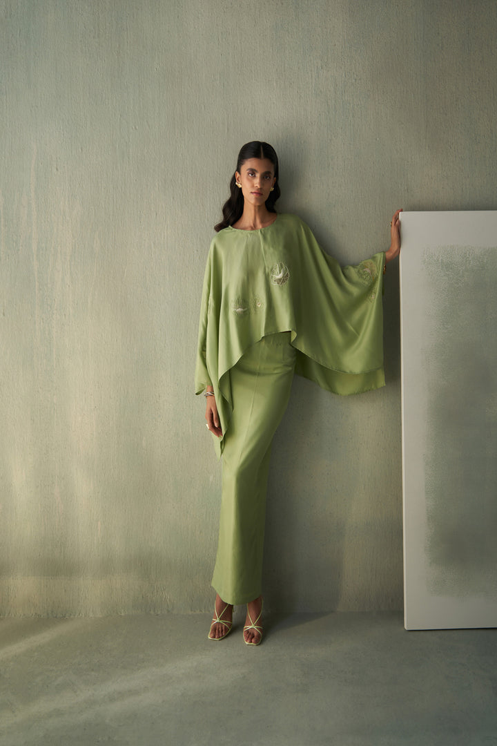 Foliage Green Top & Skirt Set