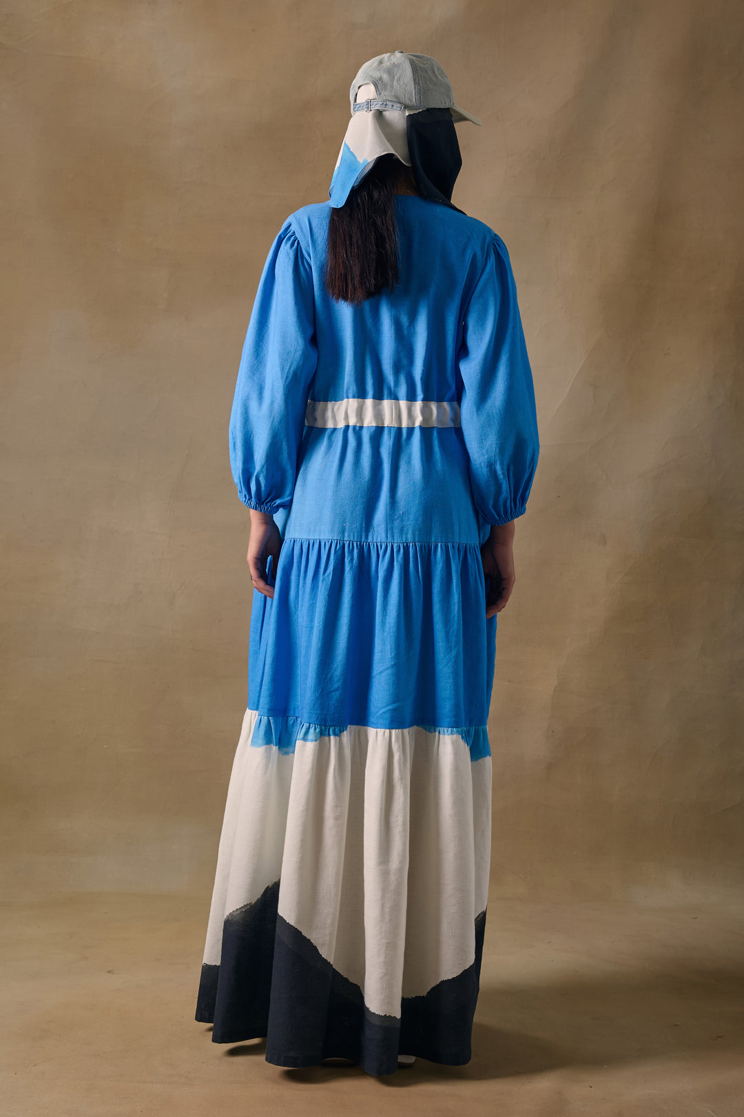Blue Washed Tiered Dress