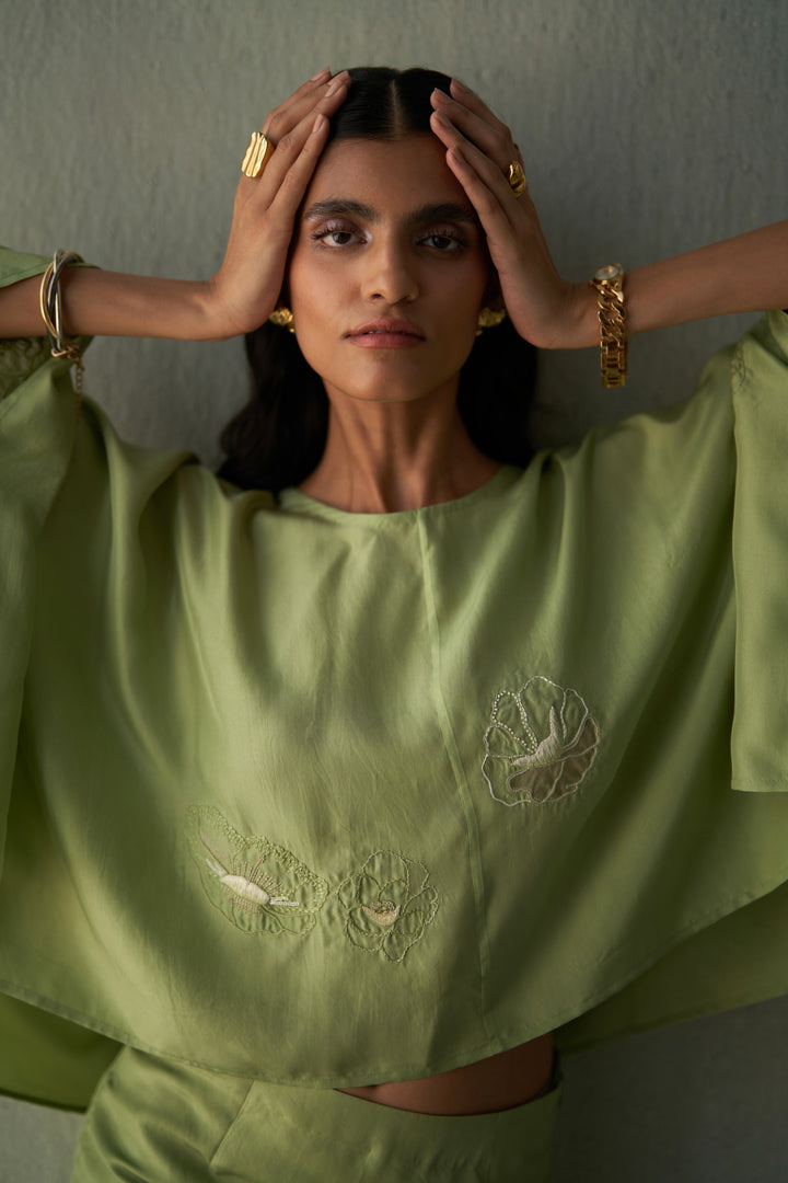 Foliage Green Top & Skirt Set