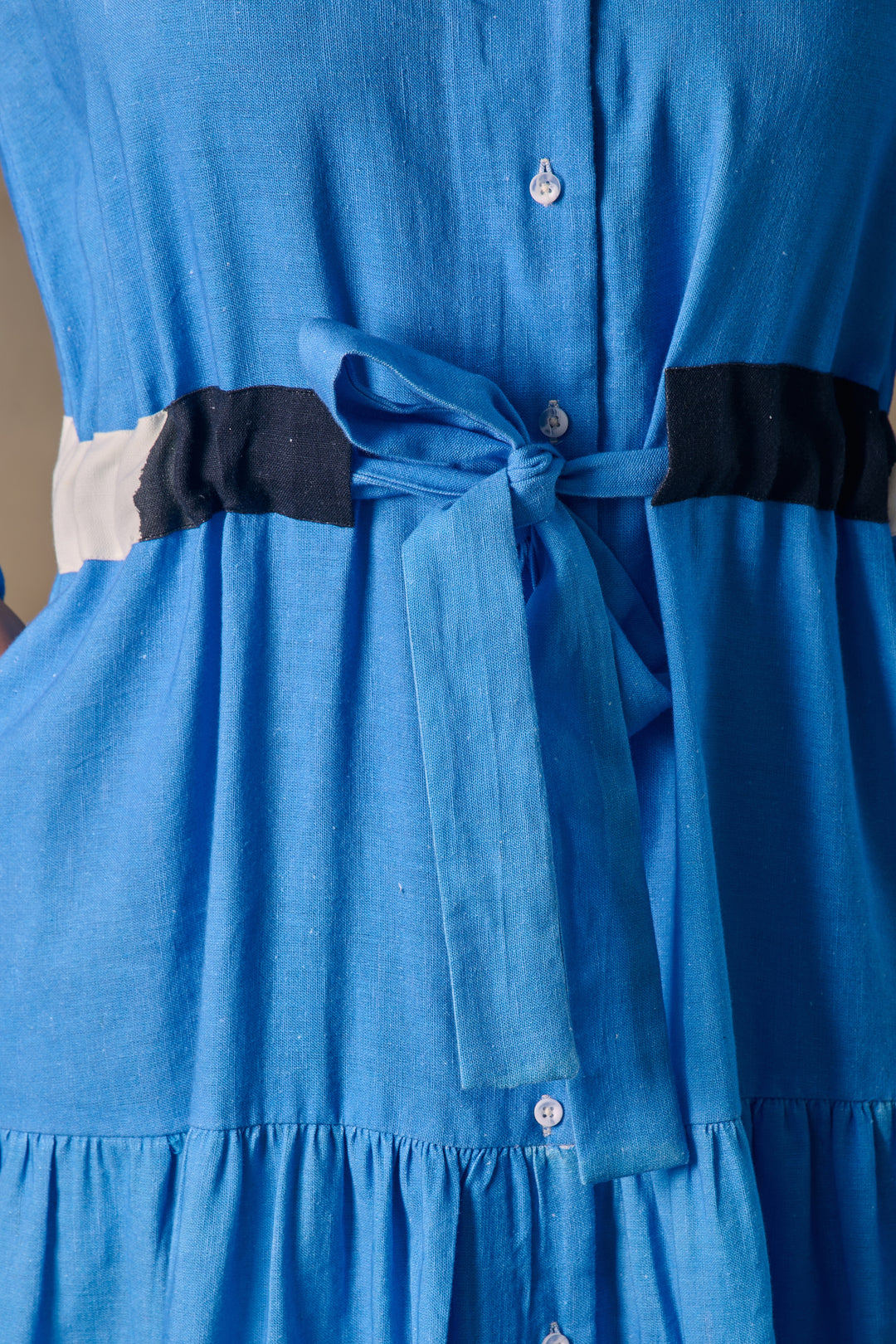 Blue Washed Tiered Dress