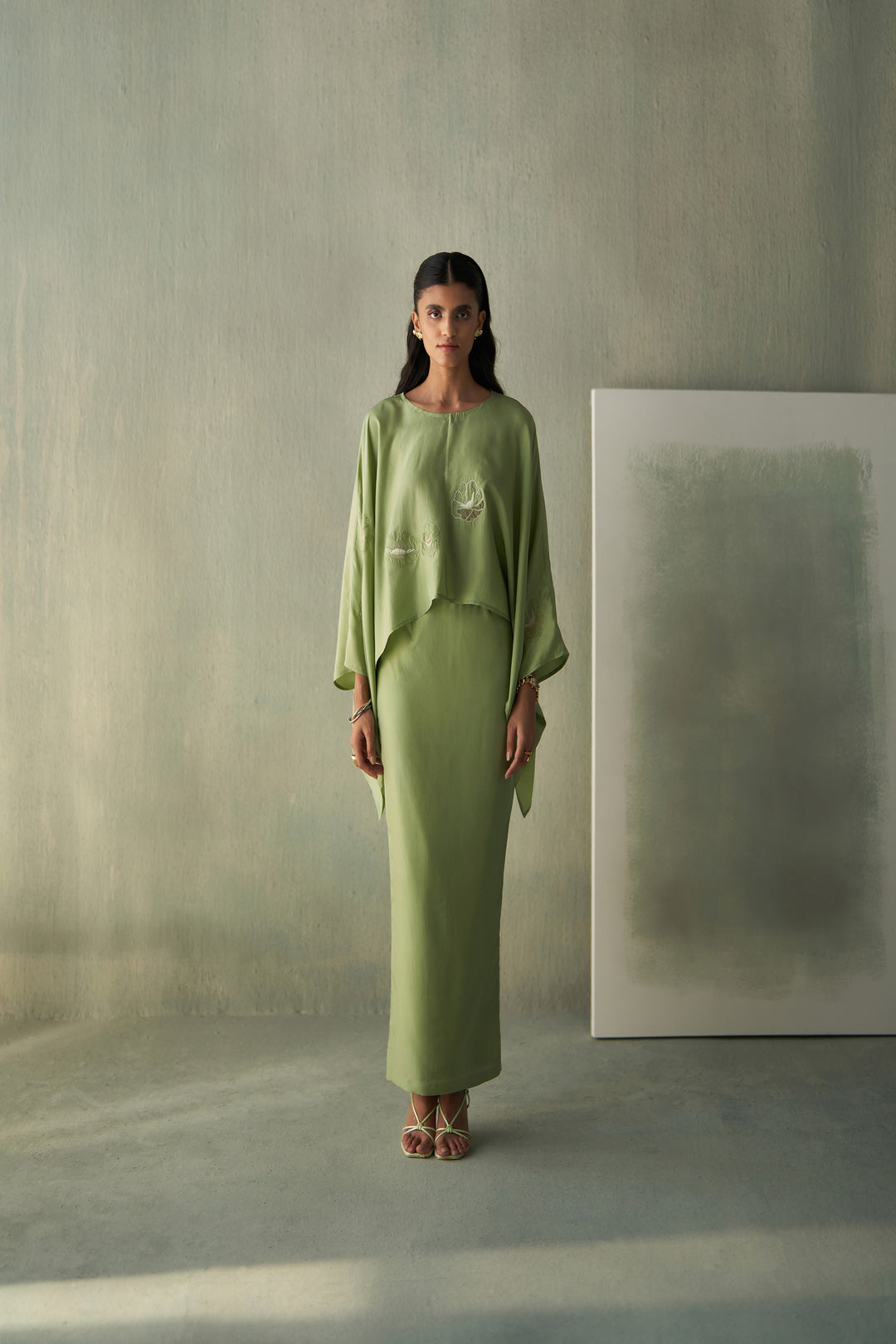 Foliage Green Top & Skirt Set