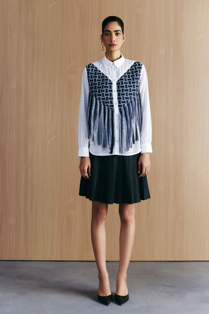 SCHIFFLI WEAVE WORK SHIRT