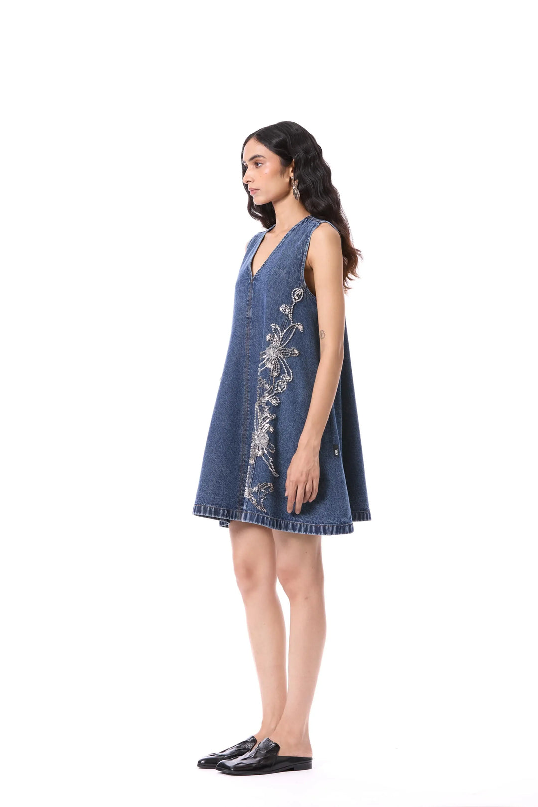 'Larkspur' Embellished Denim Dress