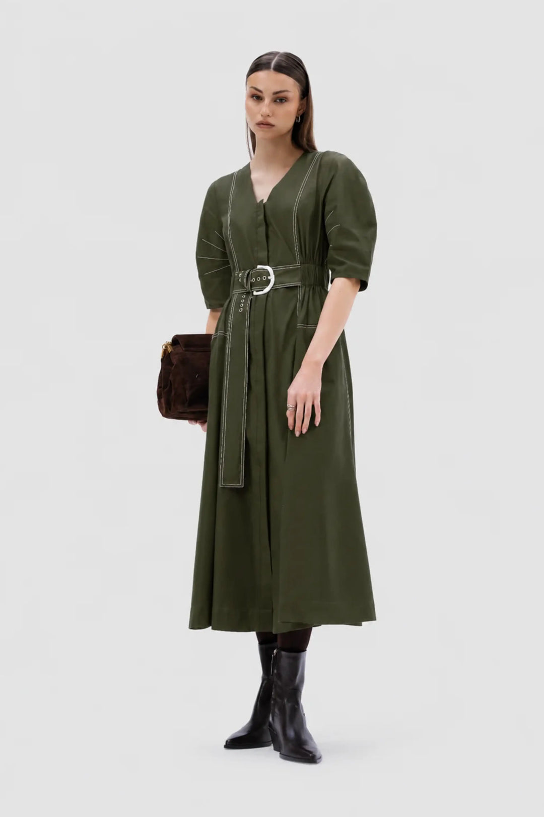 Roma Dress -  Millitiary Green