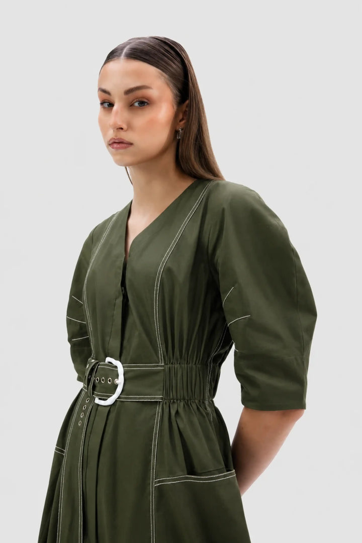 Roma Dress -  Millitiary Green