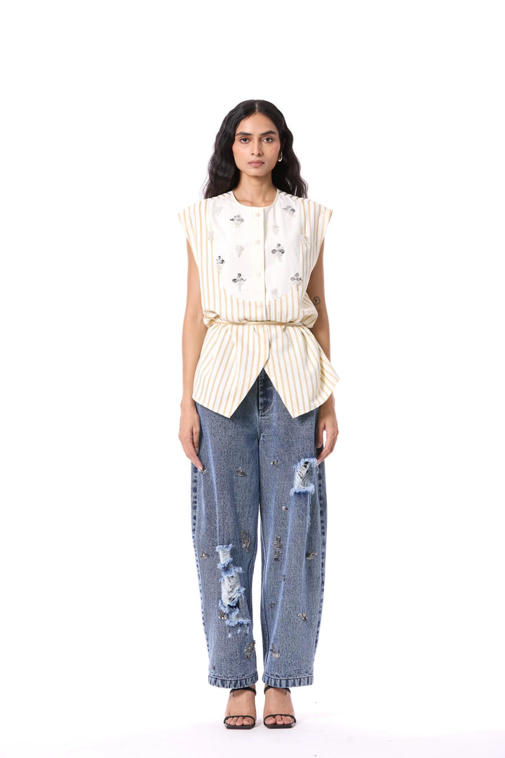 'Electric Void' Embellished Top