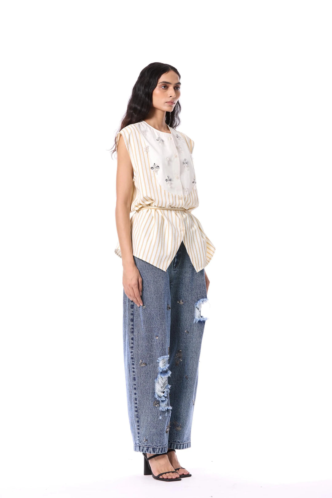 'Electric Void' Embellished Top
