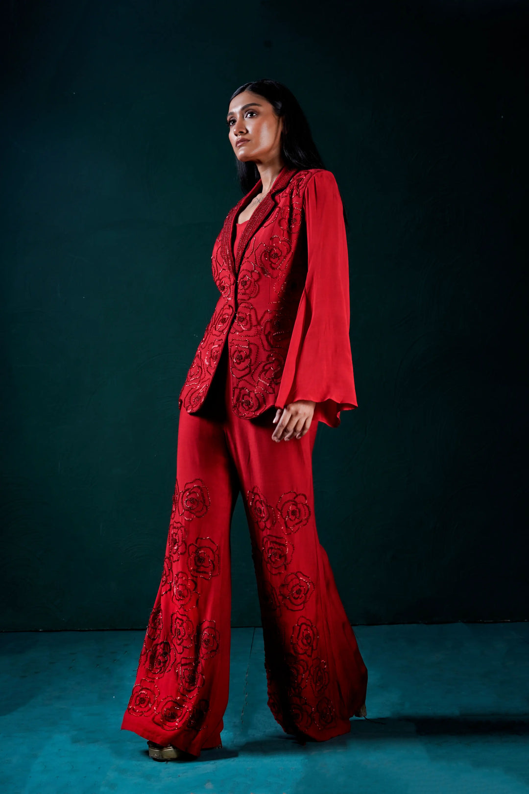 "Scarlet" Jacket with bustier and pants