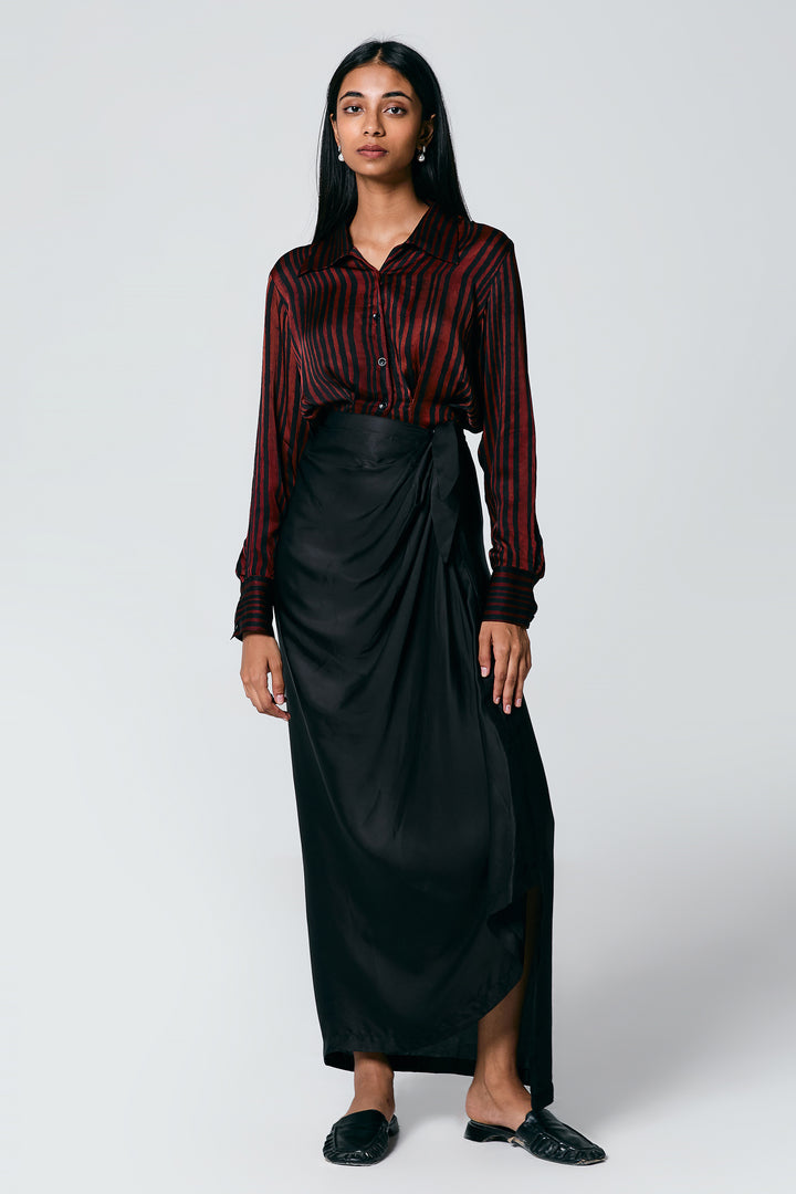 CROP TOP DRAPE SKIRT COORD