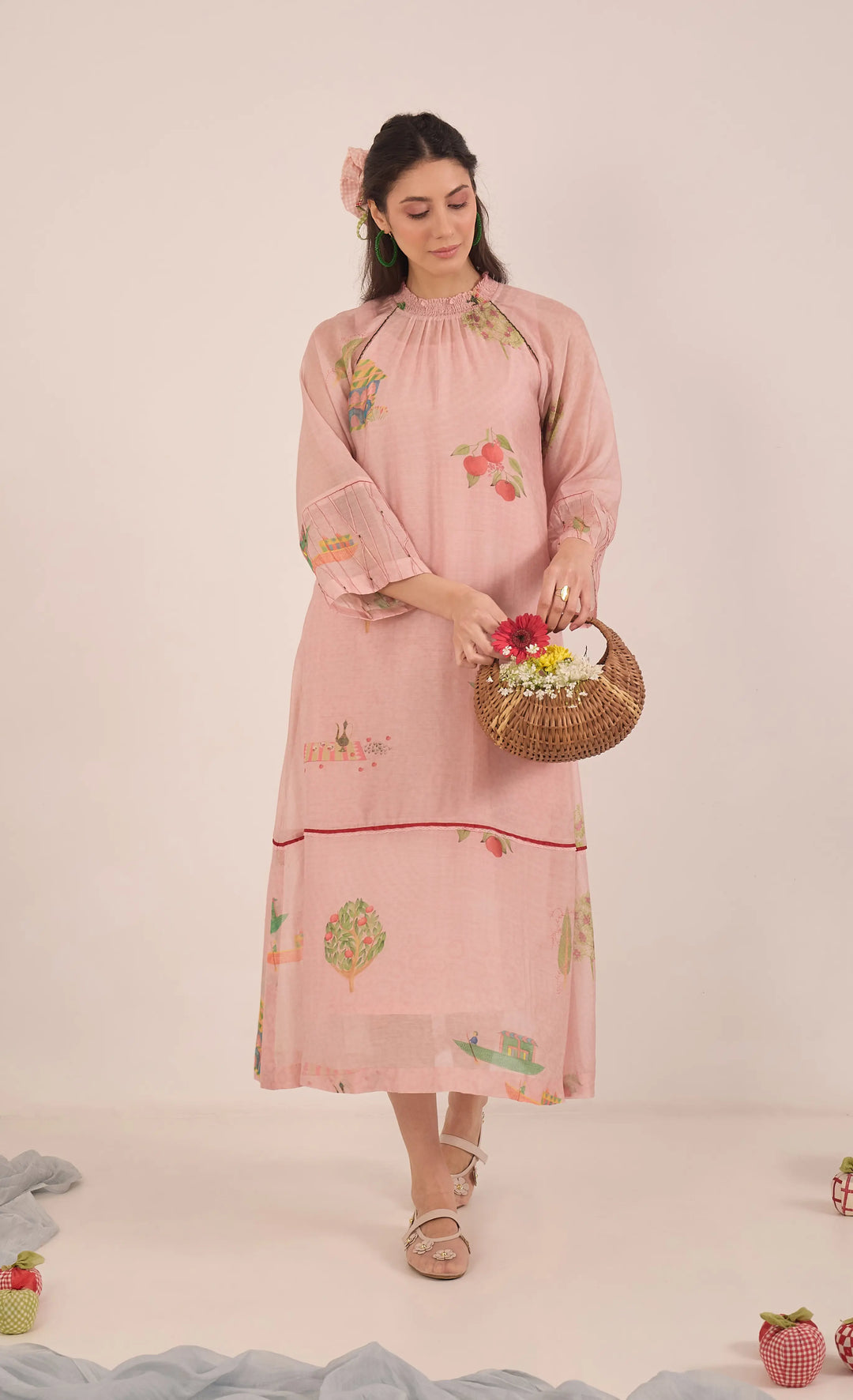 Gulposh: Cotton Silk Raglan Dress