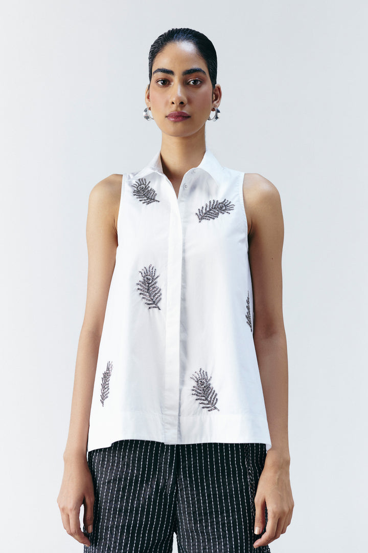 FEATHER EMBELLISHED SHIRT