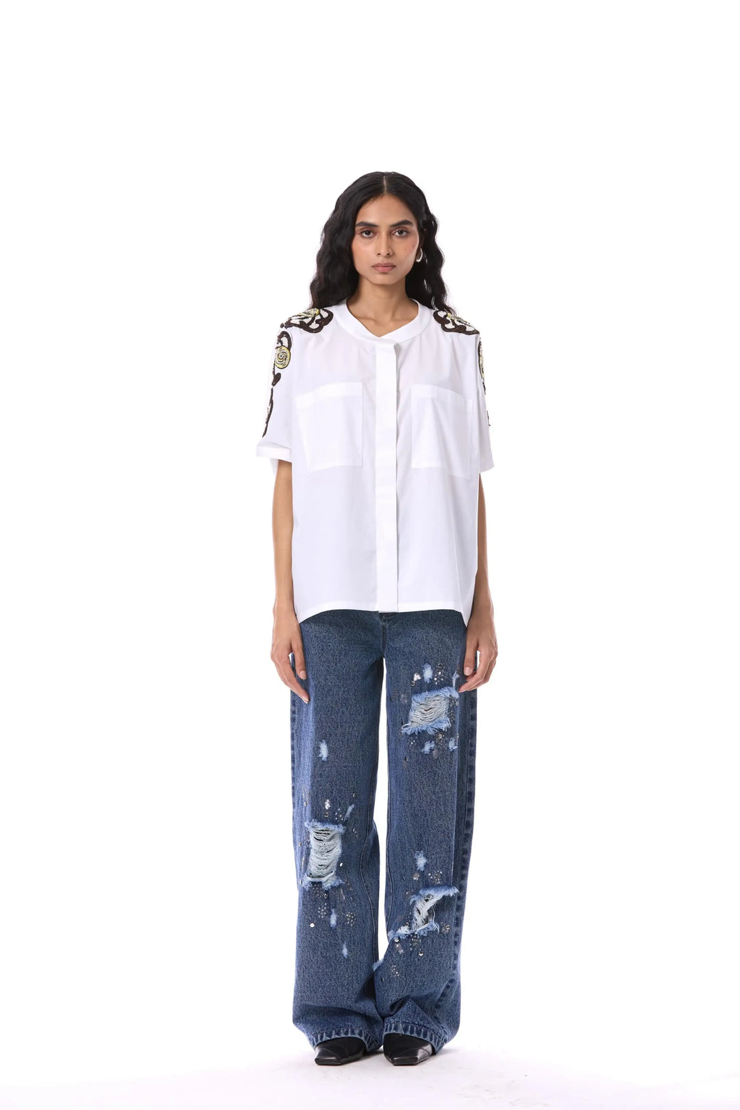 'Desert Plume' Embellished Shirt