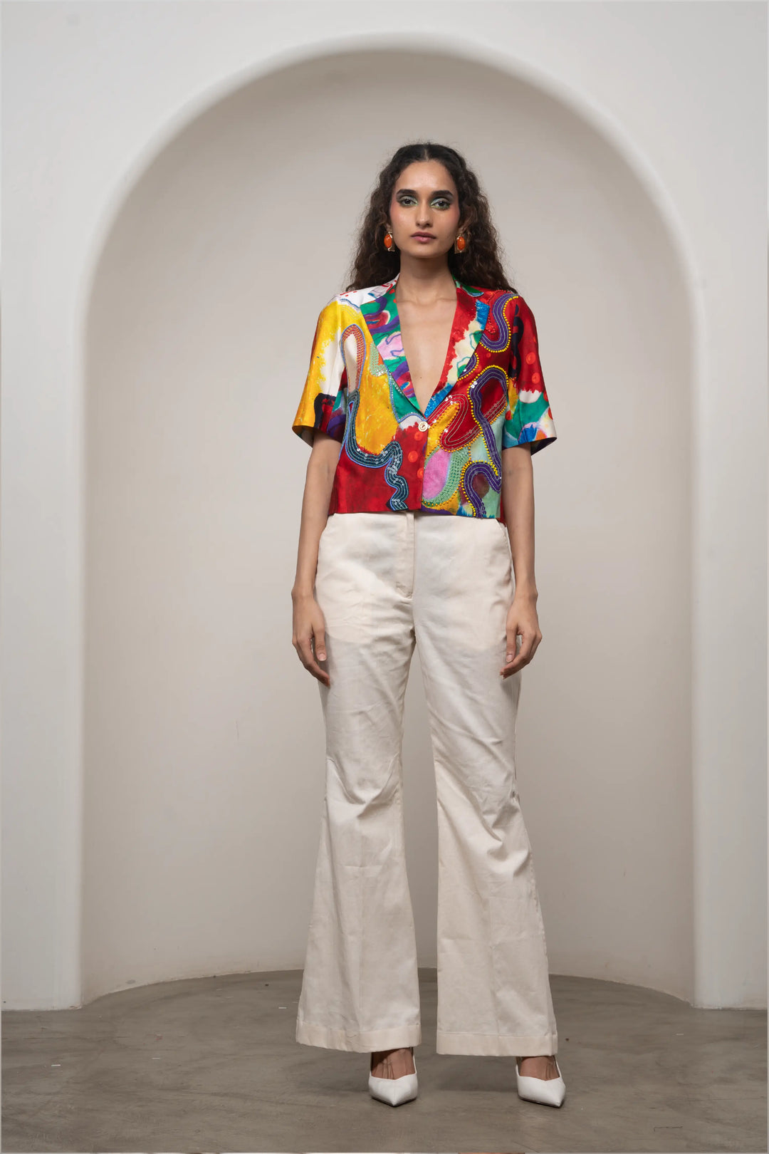 Alya Cropped Jacket Set