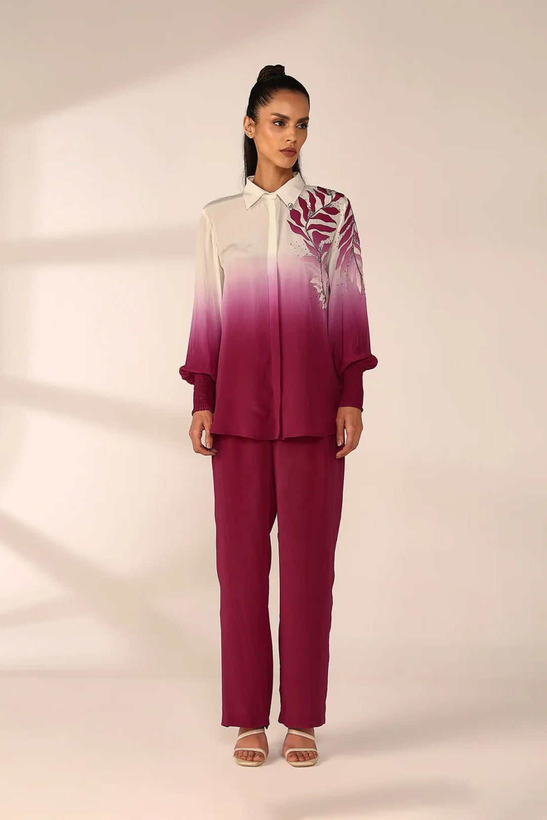 Shoulder Embroidered Co-ord Set