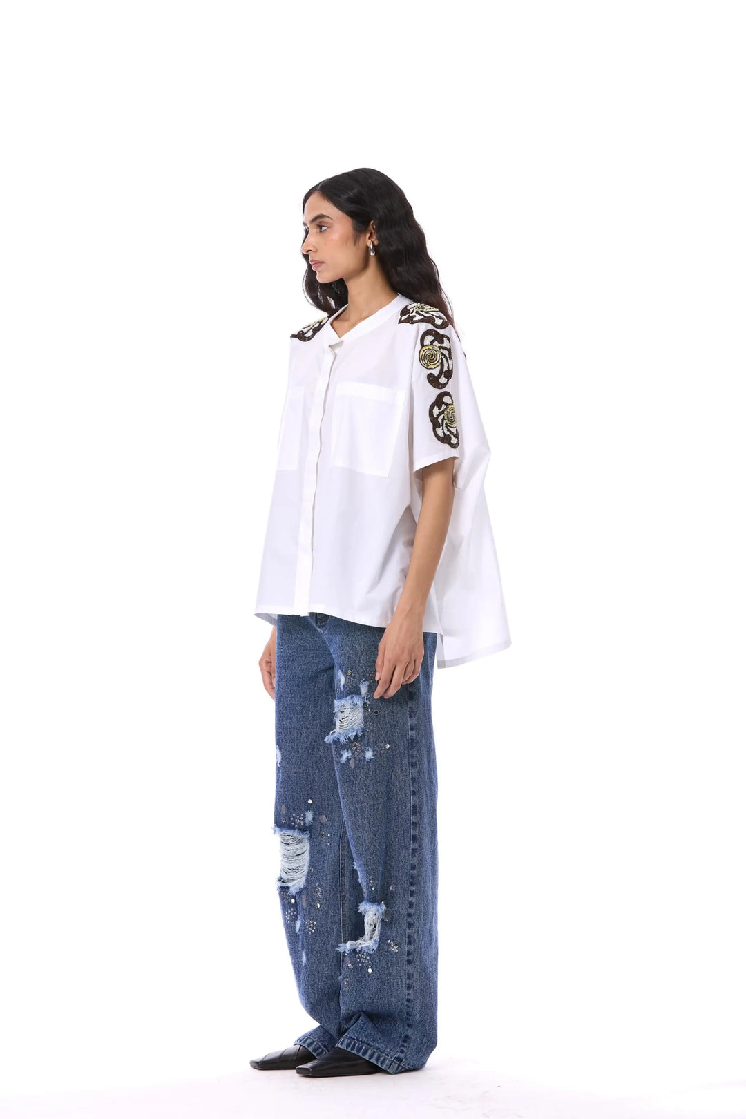 'Desert Plume' Embellished Shirt