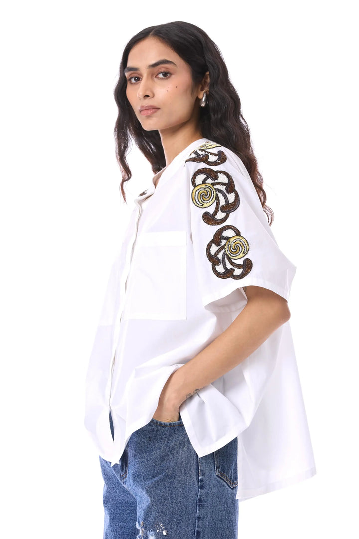 'Desert Plume' Embellished Shirt