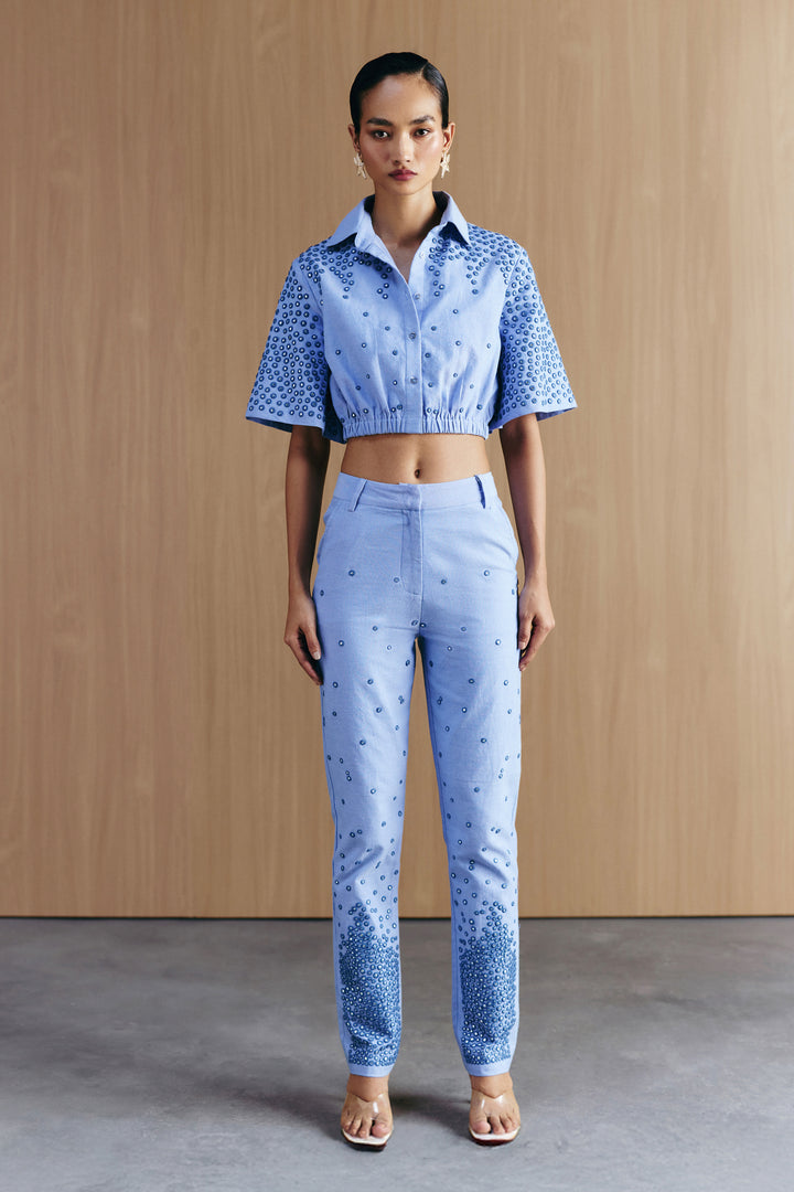 CHAMBREY MIRROR EMBELLISHED COORD SET