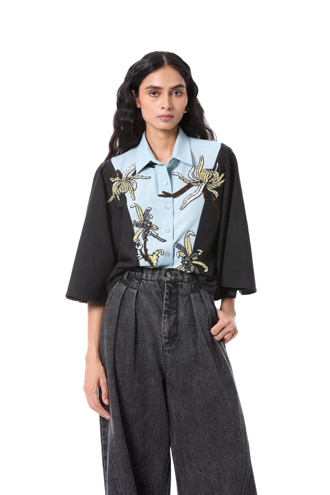 'Lunar Iris' Embellished Shirt