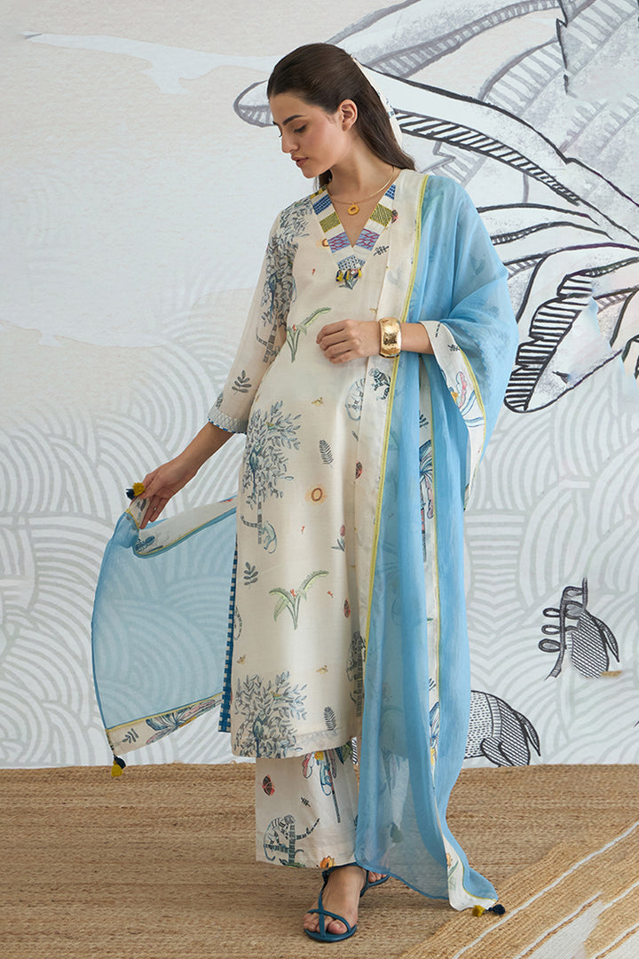 JUNGLE V-NECK KURTA SET