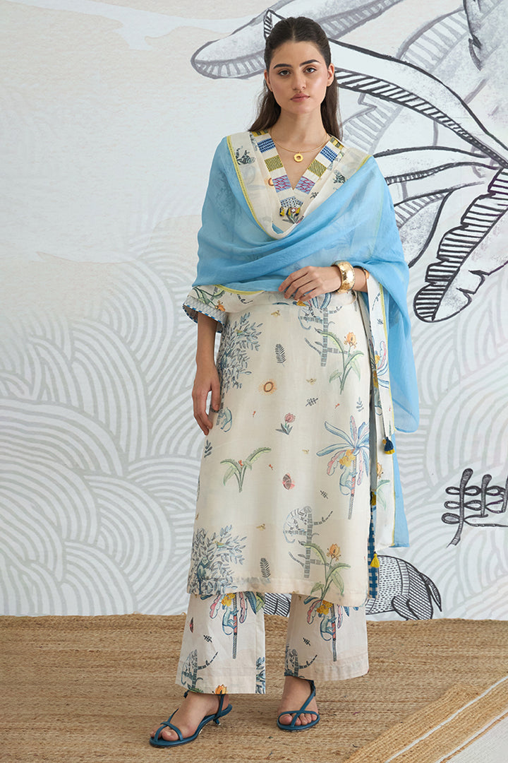 JUNGLE V-NECK KURTA SET
