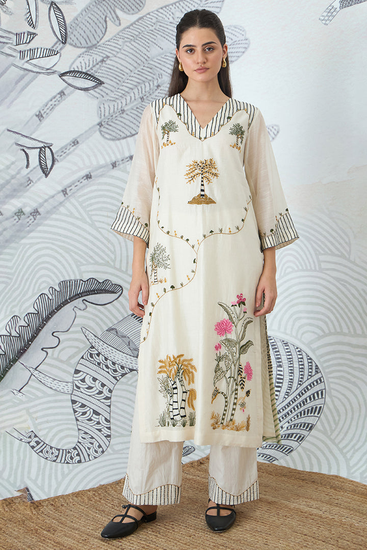 Mountain Embroidery Kurta Set