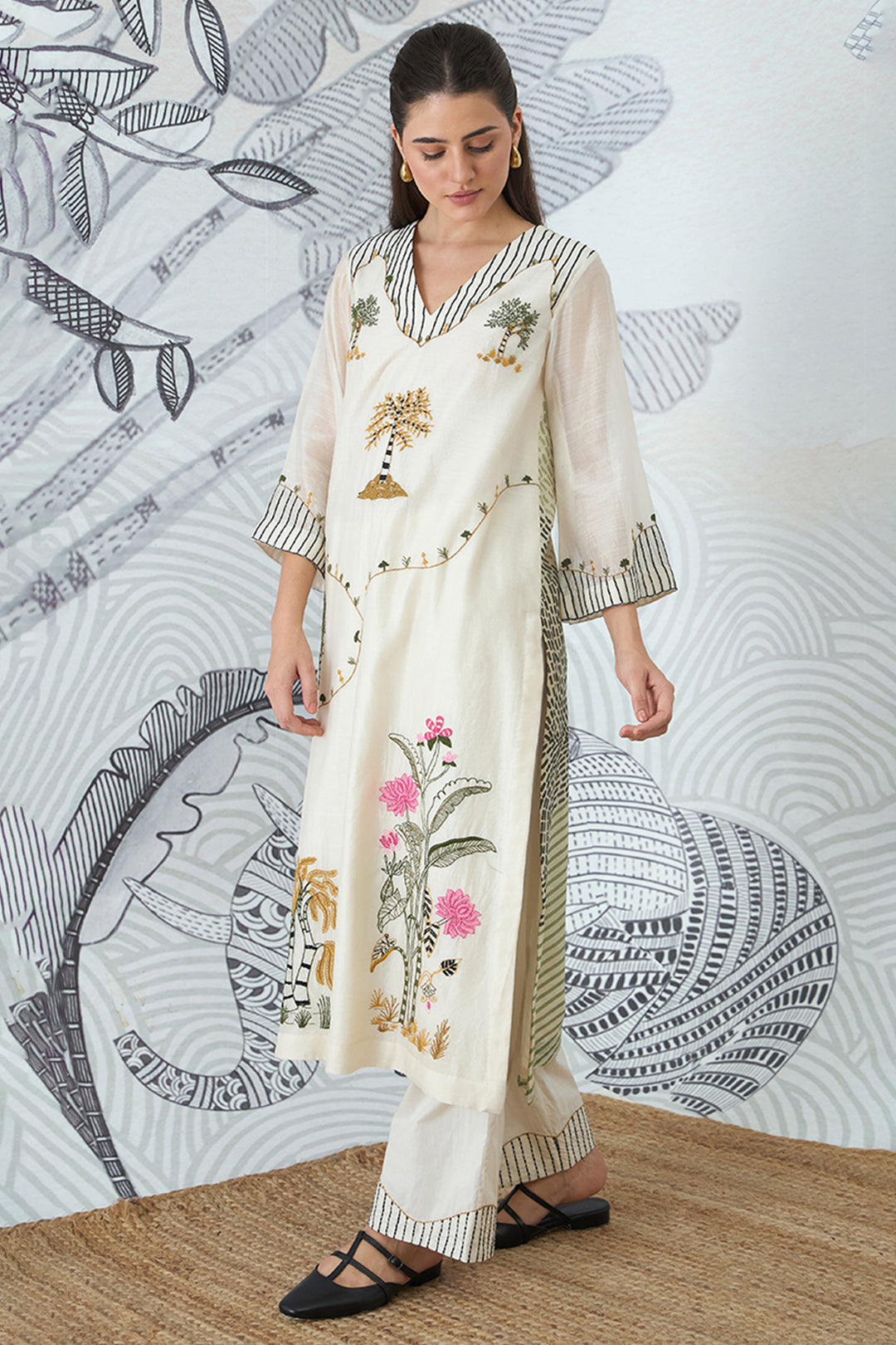 Mountain Embroidery Kurta Set