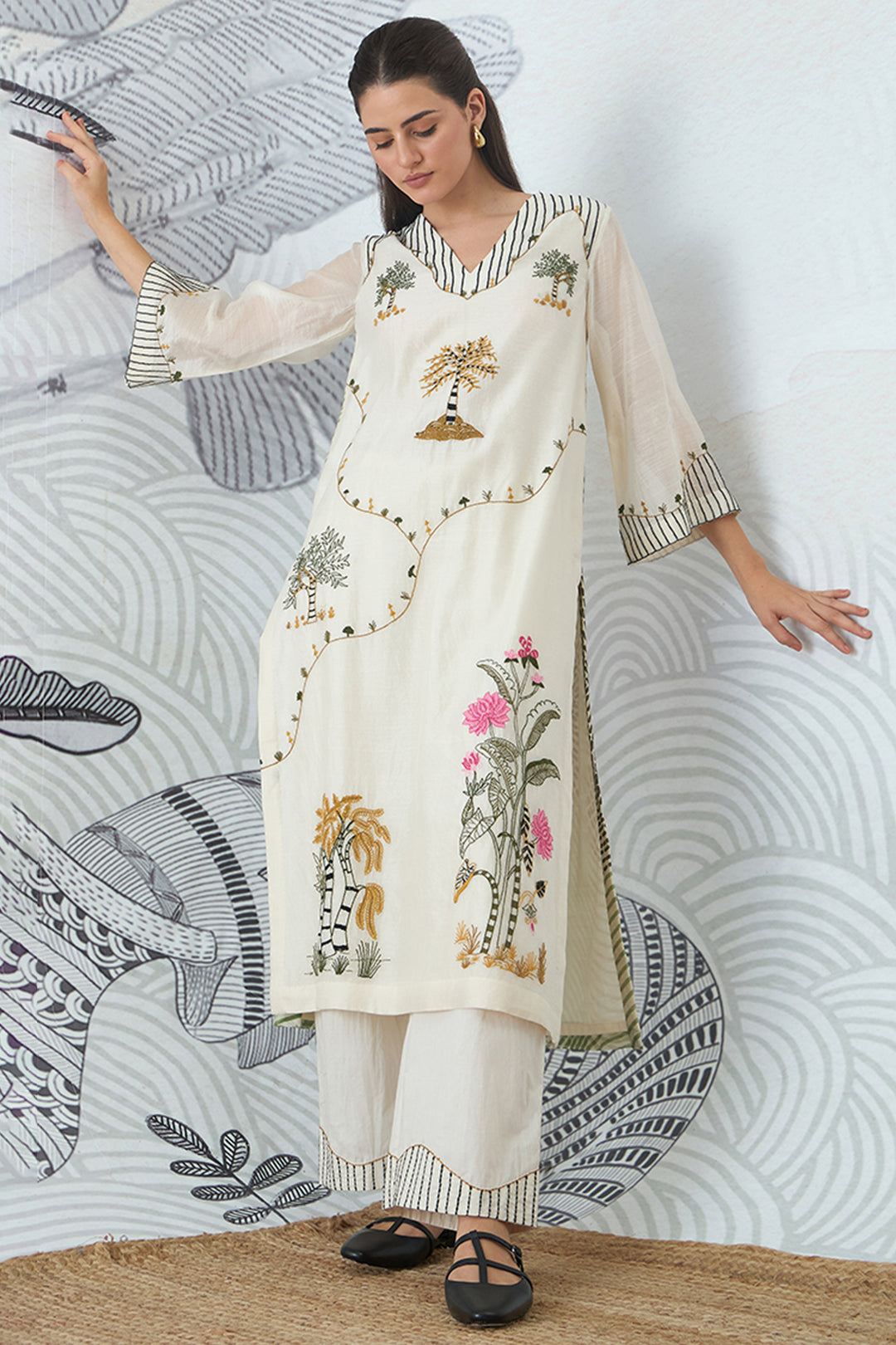 Mountain Embroidery Kurta Set