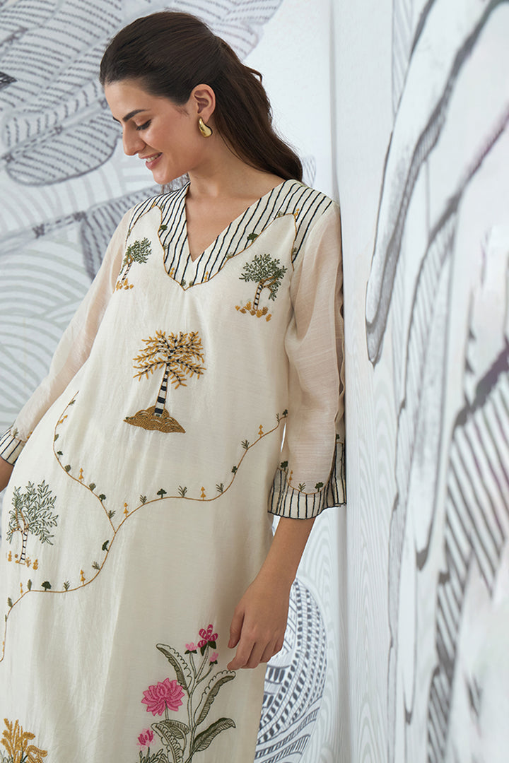 Mountain Embroidery Kurta Set