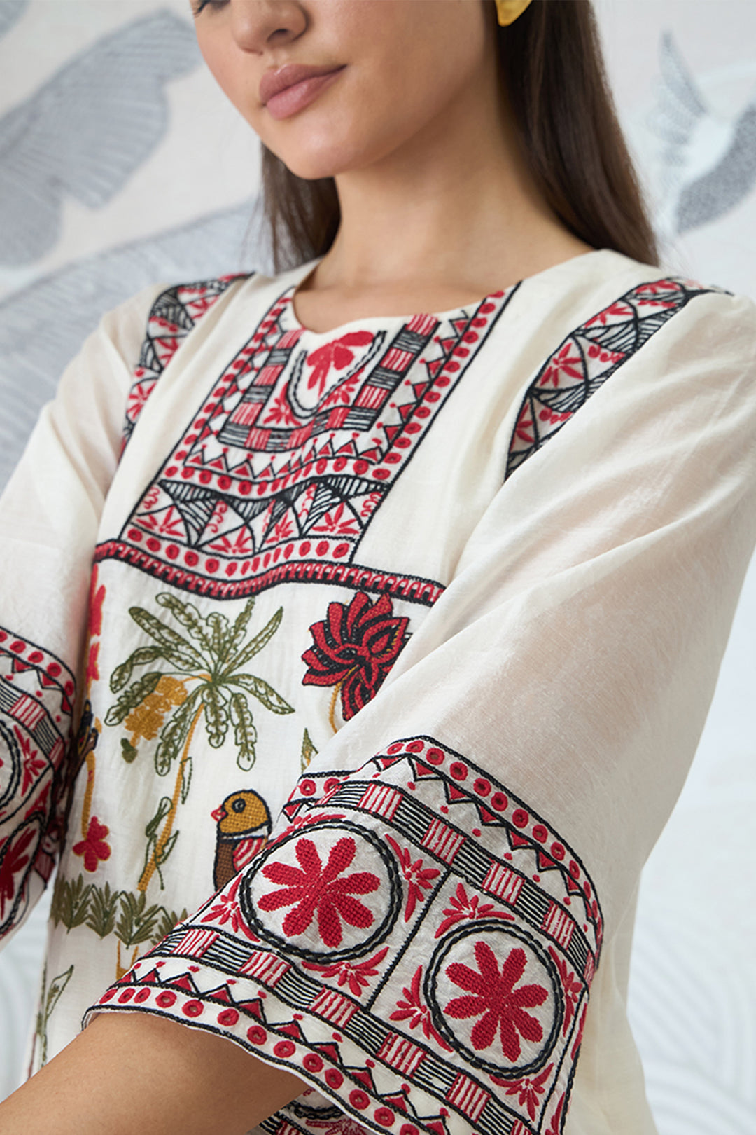 Ivory Embroidery Kurta Set