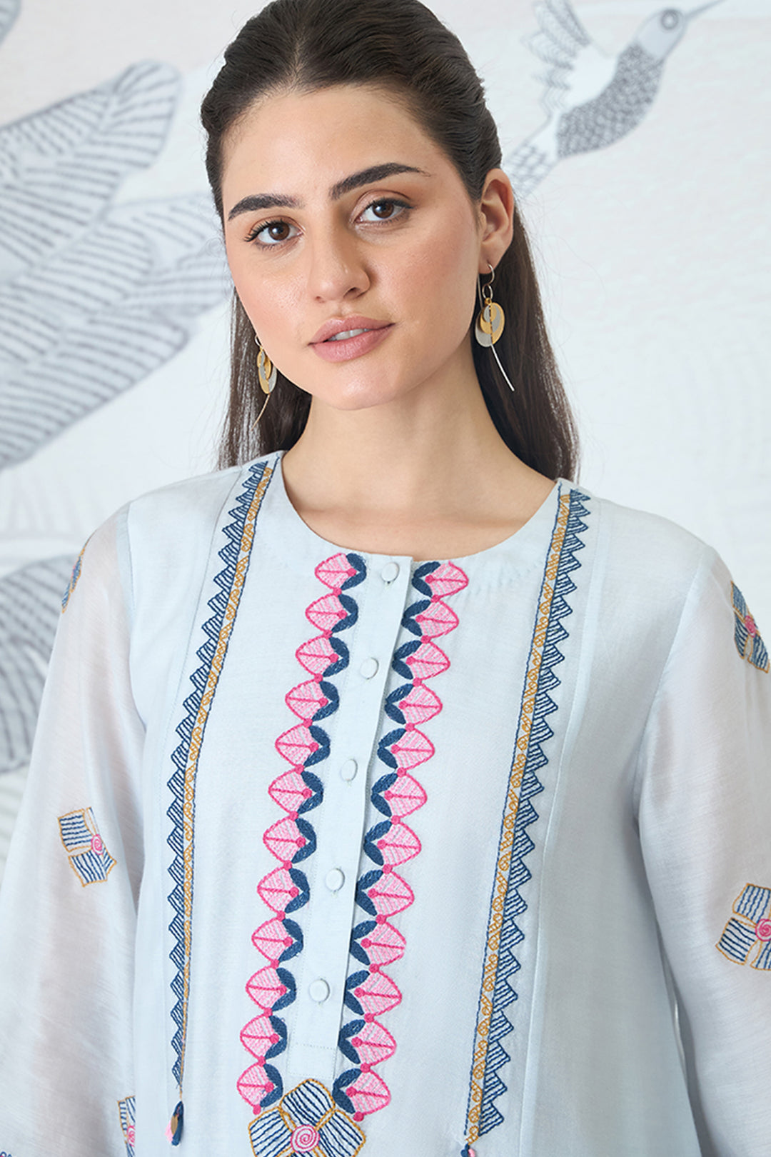 Powder Blue Embroidery Kurta Set