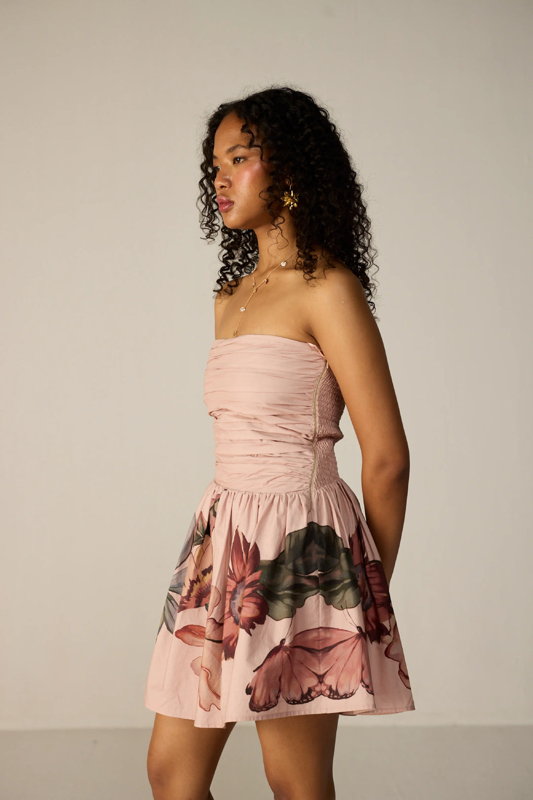 Evara Mini Dress Blush Meadow