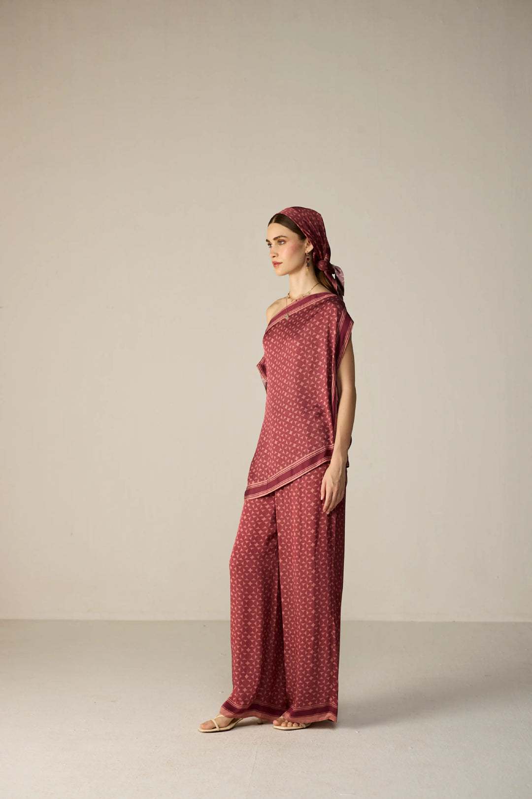 Freya Top Co-ord Set Maroon
